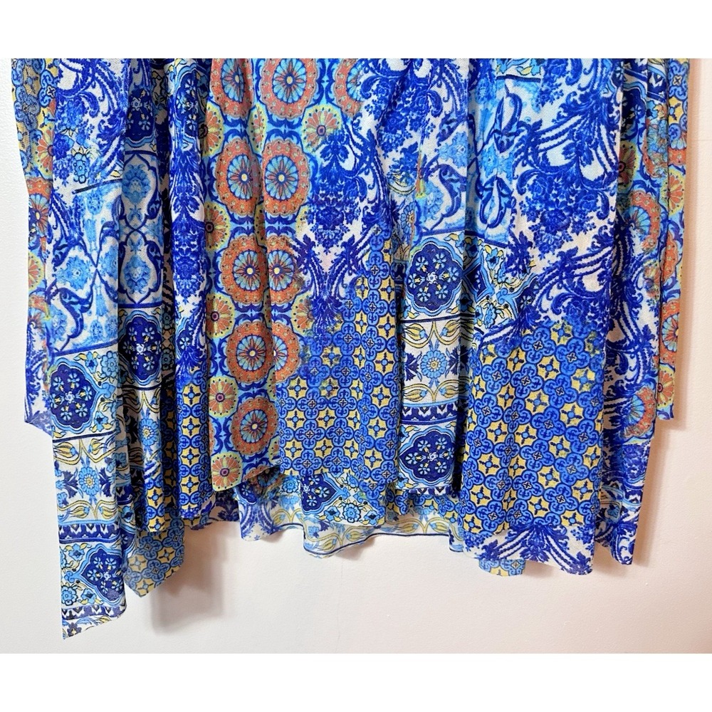 Chico's A-Line Skirt Womens Size 12 Blue Paisley Patchwork Elastic Artsy Boho 2 - Picture 7 of 12
